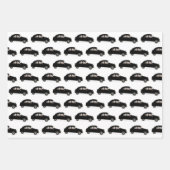 Feuille De Papier Cadeau Citroen noir et blanc 2 CV Motif (Devant)