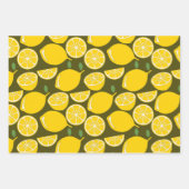 Feuille De Papier Cadeau Citron Jaune Moderne Amusant mignon (Devant)
