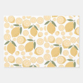 Feuille De Papier Cadeau Citron jaune Motif (Devant 3)