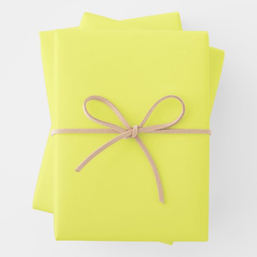 Feuille De Papier Cadeau Citron laser (couleur solide) (En situation)