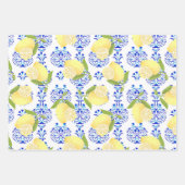 Feuille De Papier Cadeau Citron Motif Aimer Blanc (Devant 2)