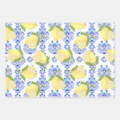 Feuille De Papier Cadeau Citron Motif Aimer Blanc (Devant)