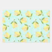 Feuille De Papier Cadeau Citron Motif Aimer bleu (Devant 3)