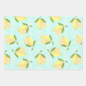 Feuille De Papier Cadeau Citron Motif Aimer bleu (Devant)