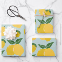Citron Motif Fruit Rétro Jaune Sur Vert