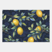 Feuille De Papier Cadeau Citron rustique élégant (Devant)