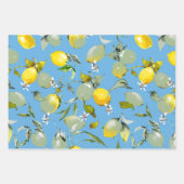 Feuille De Papier Cadeau citrons aquarelle 27 (Devant 3)