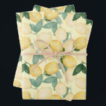 Feuille De Papier Cadeau Citrons aquarelles<br><div class="desc">Elégants citrons aquarelle et verdure sur un arrière - plan jaune pâle,  ces feuilles de papier d'emballage sont amusants pour offrir des cadeaux pour toute occasion. CORRESPONDRE des articles dans notre magasin.</div>