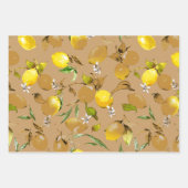 Feuille De Papier Cadeau citrons d'aquarelle 32 (Devant)