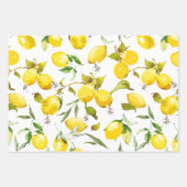 Feuille De Papier Cadeau citrons d'aquarelle 5 (Devant 2)