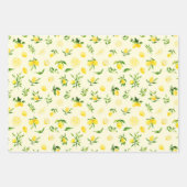 Feuille De Papier Cadeau Citrons et Motif de feuillage (Devant 2)