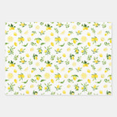Feuille De Papier Cadeau Citrons et Motif de feuillage (Devant)