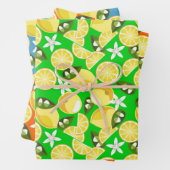 Feuille De Papier Cadeau Citrons frais (En situation)