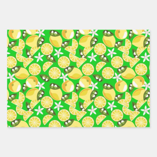 Feuille De Papier Cadeau Citrons frais (Devant)