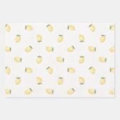 Feuille De Papier Cadeau Citrons Jaunes Fête de Mariage (Devant)