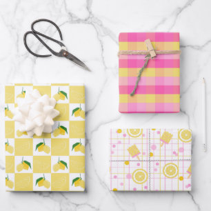Feuille De Papier Cadeau Citrons jaunes roses Amalfi Italie 2