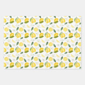 Feuille De Papier Cadeau Citrons jaunes sur la vigne (Devant 2)