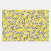 Feuille De Papier Cadeau Citrons Motif Jaune (Devant 2)