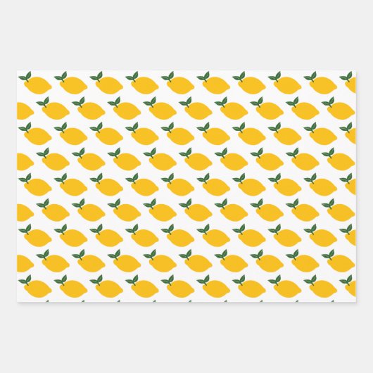 Feuille De Papier Cadeau Citrons Motif Mignon PERSONNALISÉ Enterrement de v (Devant)