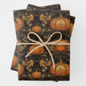 Feuille De Papier Cadeau Citrouille chic (En situation)