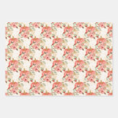 Feuille De Papier Cadeau Citrouille d'aquarelle à crème rose pâle (Devant 3)