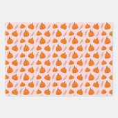 Feuille De Papier Cadeau Citrouille d'automne Motif rose (Devant 3)