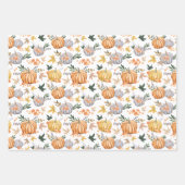 Feuille De Papier Cadeau Citrouille de récolte d'automne Thanksgiving Motif (Devant 3)
