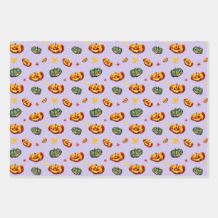 Feuille De Papier Cadeau Citrouille d'Halloween