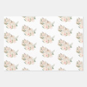 Feuille De Papier Cadeau Citrouille Floral Chute Beige Sage (Devant)