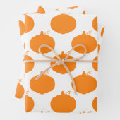 Feuille De Papier Cadeau Citrouille Motif Silhouette (En situation)