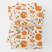 Feuille De Papier Cadeau Citrouille Pie Automne Motif d'automne (En situation)