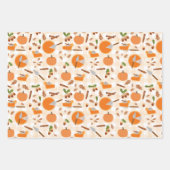 Feuille De Papier Cadeau Citrouille Pie Automne Motif d'automne (Devant)