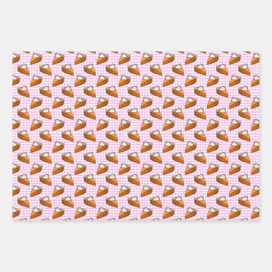Feuille De Papier Cadeau Citrouille tarte Plaid Thanksgiving Motif (Devant 3)