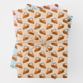 Feuille De Papier Cadeau Citrouille tarte Plaid Thanksgiving Motif (En situation)