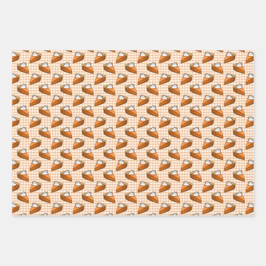 Feuille De Papier Cadeau Citrouille tarte Plaid Thanksgiving Motif (Devant)