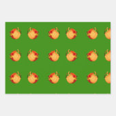 Feuille De Papier Cadeau Citrouilles blancs Chutes Couleurs Tabouret Toadst (Devant 2)