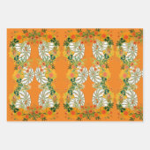 Feuille De Papier Cadeau Citrouilles blancs Chutes Couleurs Tabouret Toadst (Devant)