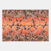 Feuille De Papier Cadeau Citrouilles et crânes (Devant 2)