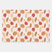 Feuille De Papier Cadeau Citrouilles rustiques et coordination Plaid (Devant)