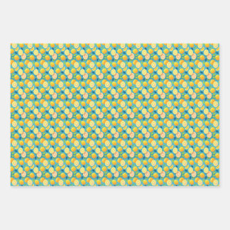 Feuille De Papier Cadeau Citrus botanique de citron frais
