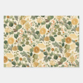 Feuille De Papier Cadeau Citrus Botanique Noël (Devant)
