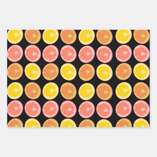 Feuille De Papier Cadeau Citrus Candy Lemon Fruit Motif Anniversaire (Devant)
