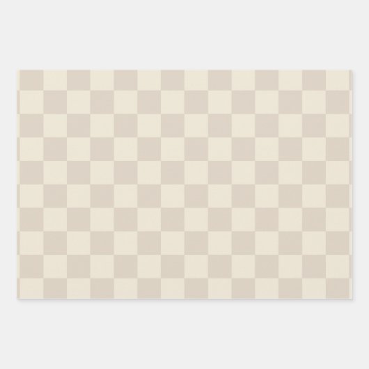 Feuille De Papier Cadeau Clair Brown et blanc cassé (Devant)