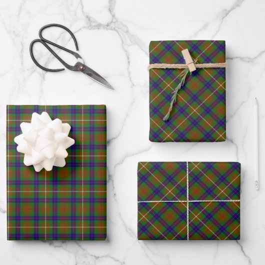 Feuille De Papier Cadeau Clan Fraser Chasse Tartan (Recto)