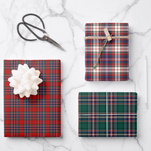Feuille De Papier Cadeau Clan MacFarlane Variations Tartan (Recto)