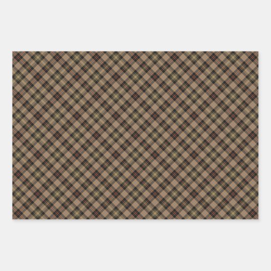 Feuille De Papier Cadeau Clan MacKenzie Chasse Tartan Brown (Devant 2)