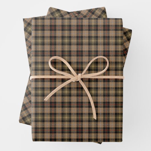 Feuille De Papier Cadeau Clan MacKenzie Chasse Tartan Brown (En situation)