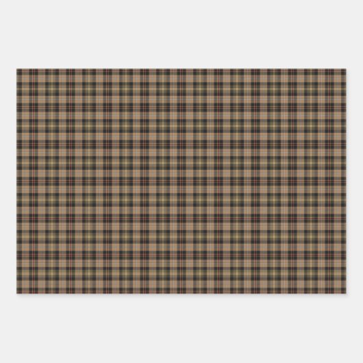 Feuille De Papier Cadeau Clan MacKenzie Chasse Tartan Brown (Devant)