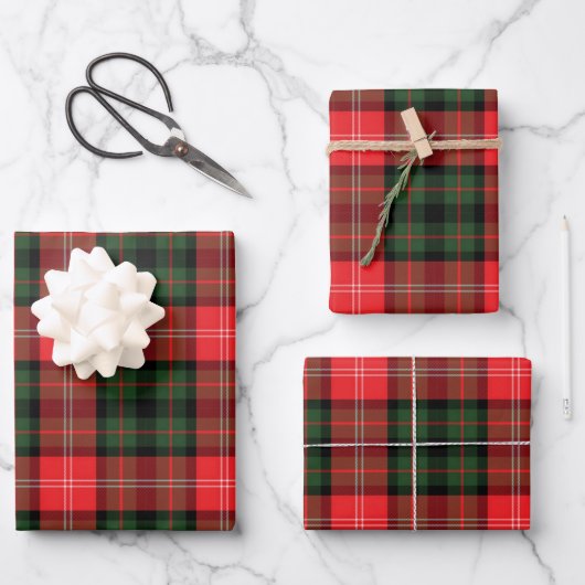 Feuille De Papier Cadeau Clan Nesbitt Tartan Trio (Recto)