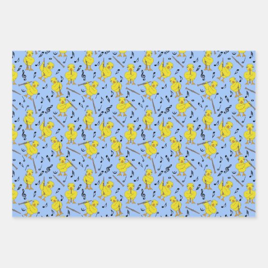 Feuille De Papier Cadeau Clarinet Chick Clarinets Notes musicales Enveloppe (Devant 2)